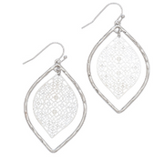 Teardrop Concentric Filigree Drop Earrings